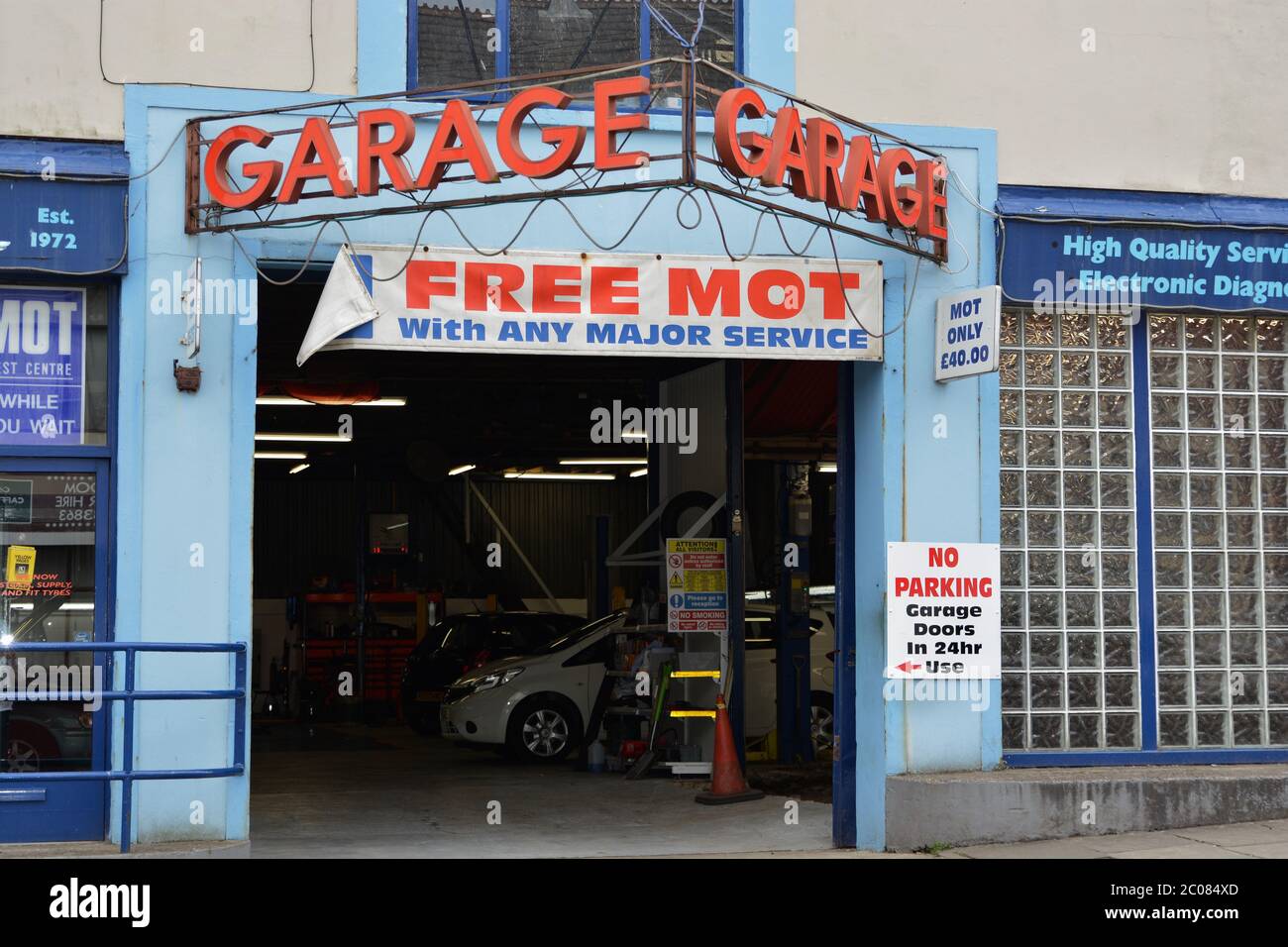 Barry, Vale of / Wales June 6th 2020 Garage, car mechanics