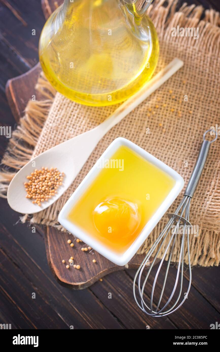 ingredients for mayonnaise Stock Photo Alamy