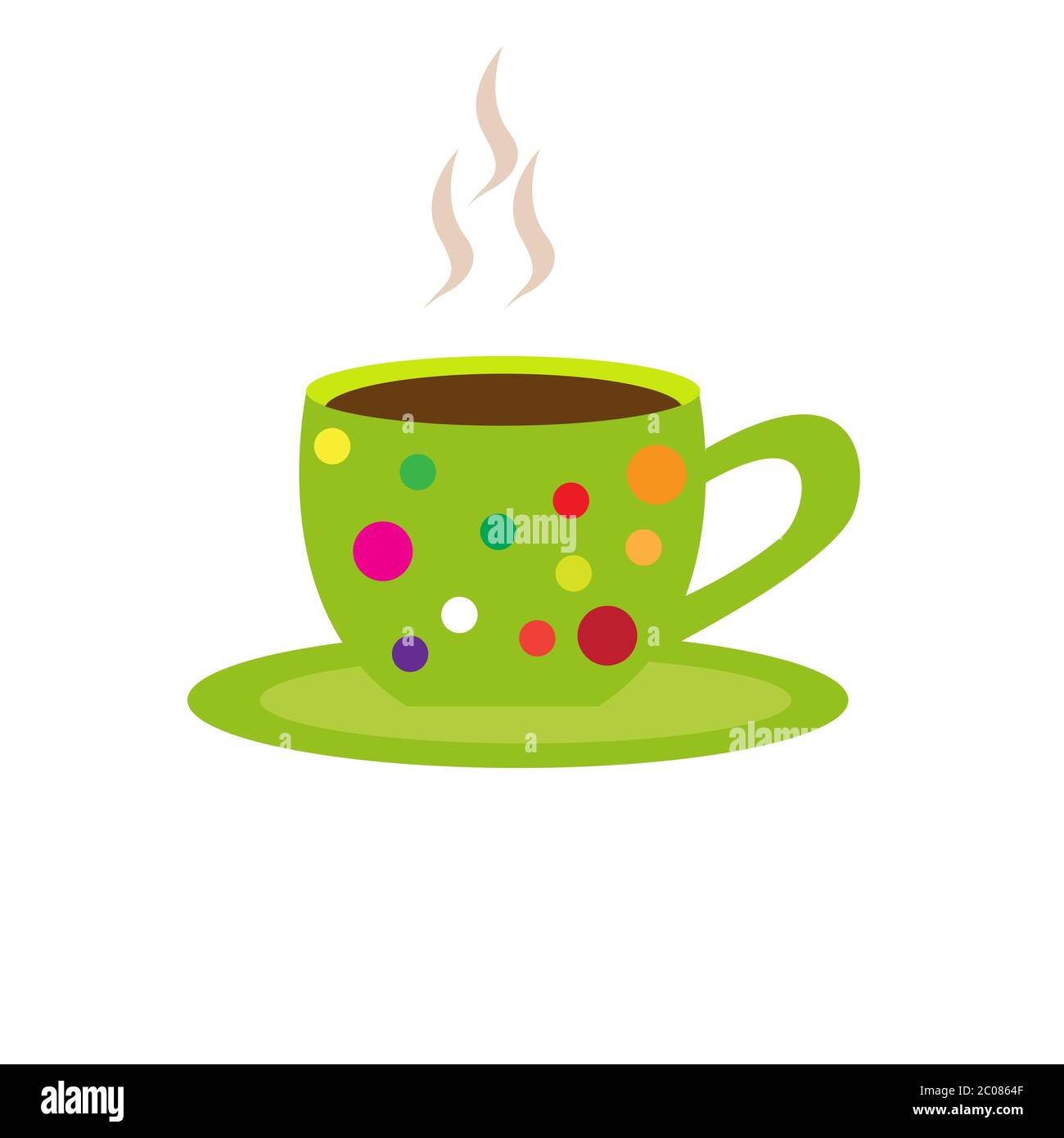 Colorful cup of tea. coffe tea Eps 10 Stock Vector