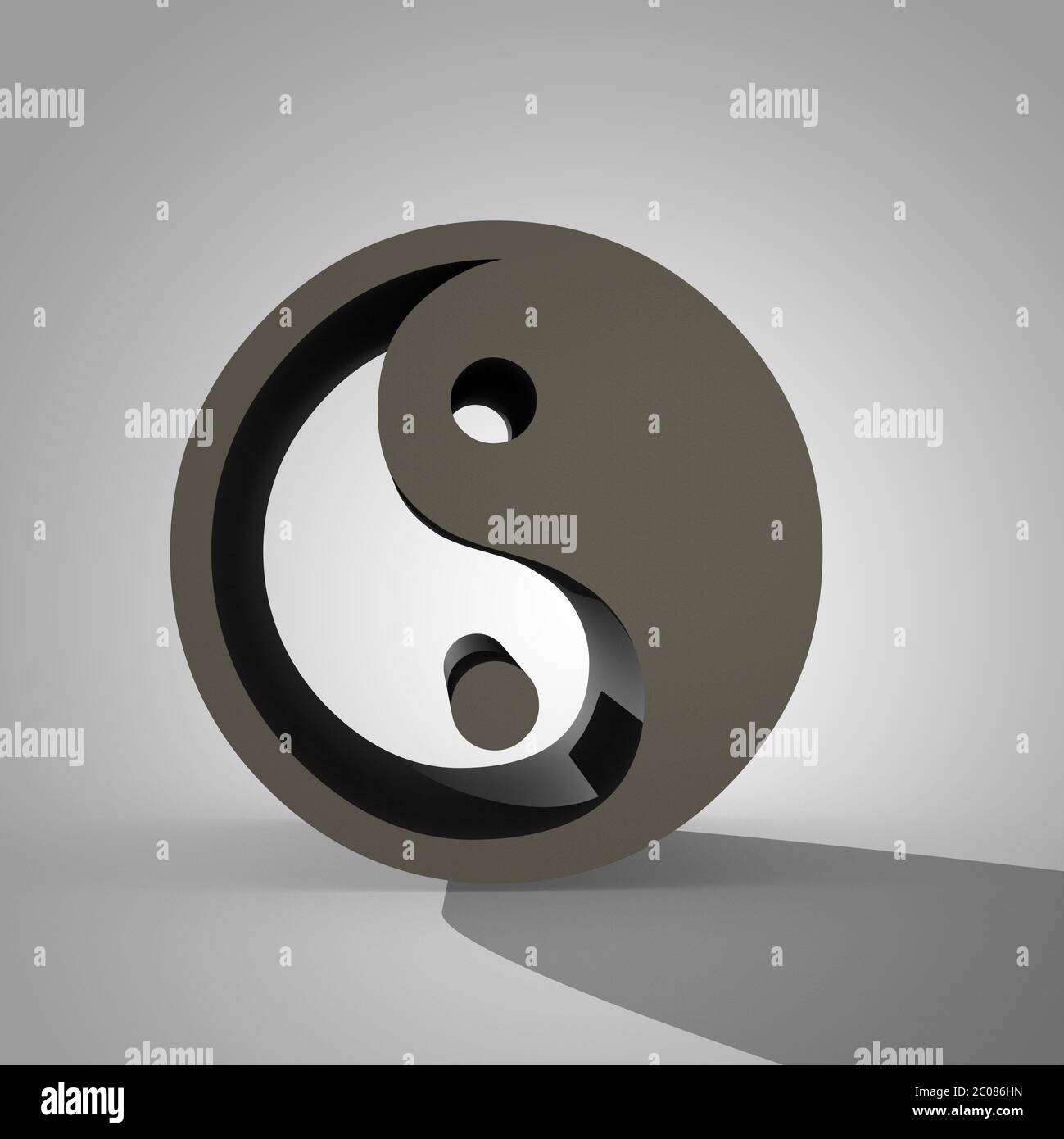 3d Yin and Yang sign, Chinese symbol of Taoism Stock Photo