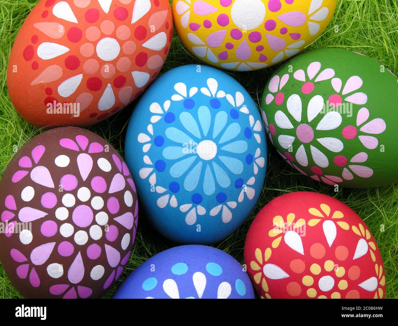 hand-painted easter eggs Stock Photo
