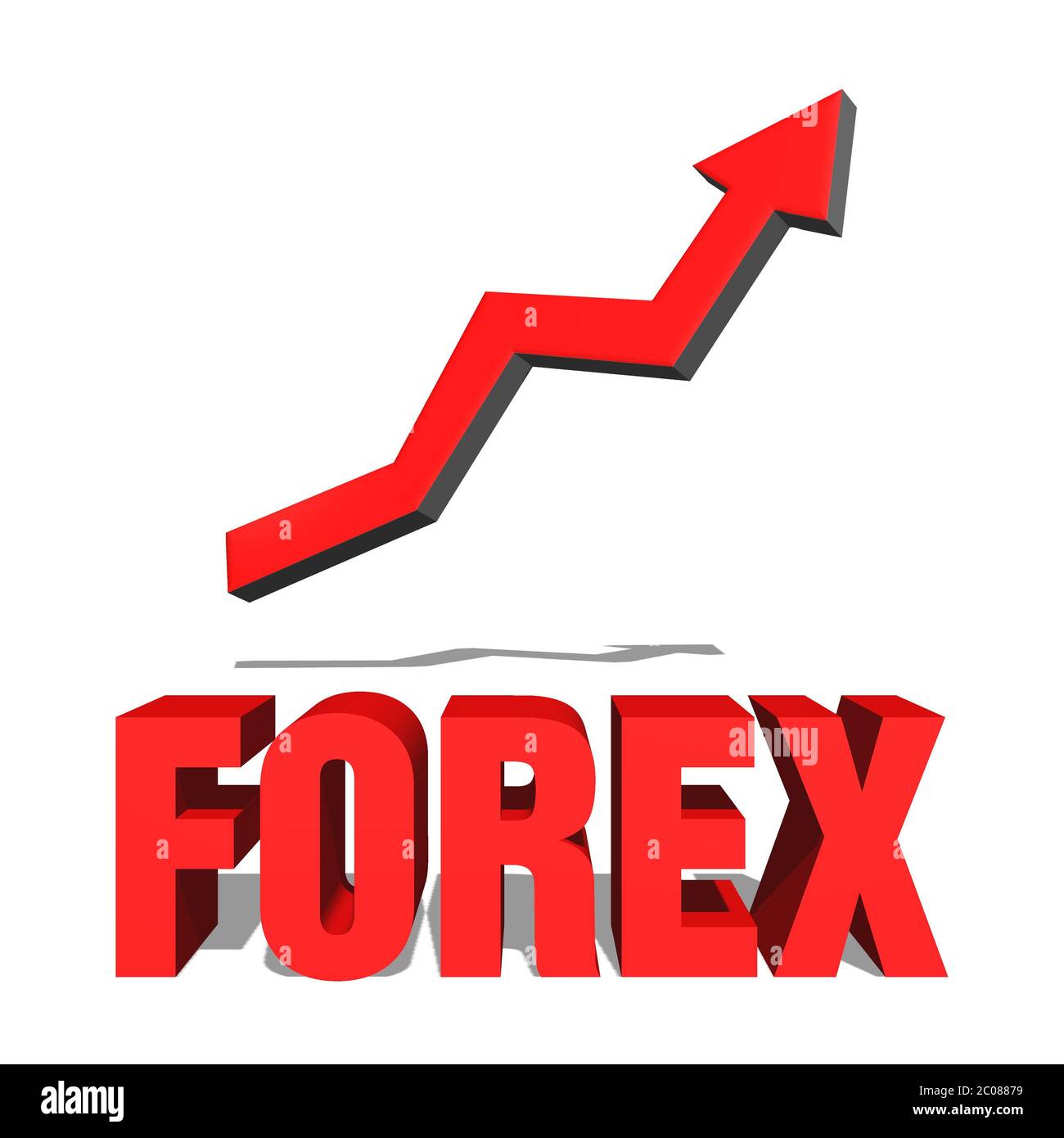 Arrow showing positive trend above the word FOREX Stock Photo