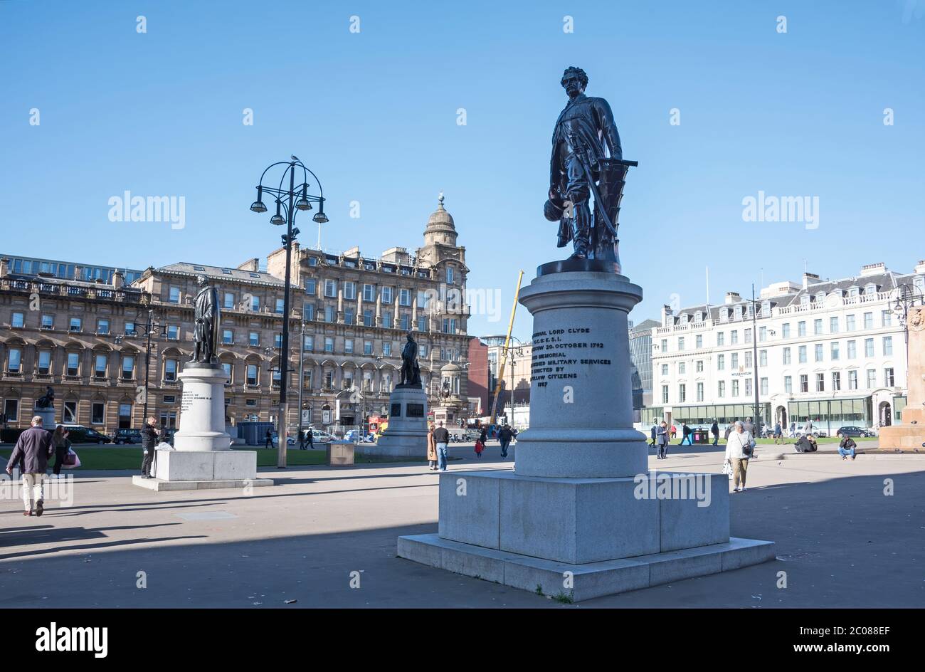 Statue of Colin Campbell, Field Marshal Lord Clyde in George Square, Glasgow, Scotland Stock Photo
