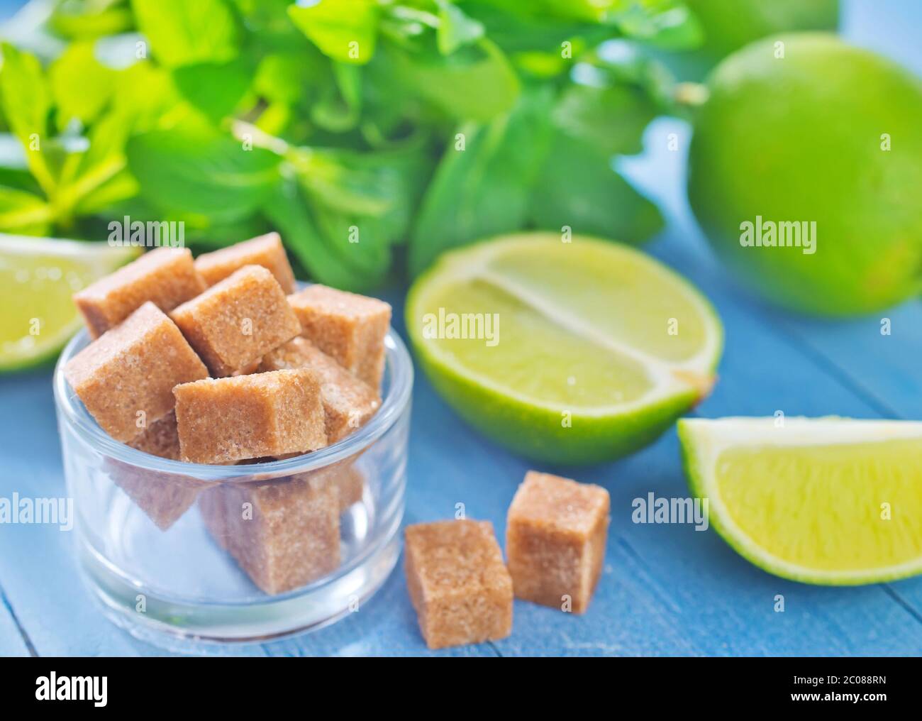 fresh limes with sugar Stock Photo Alamy