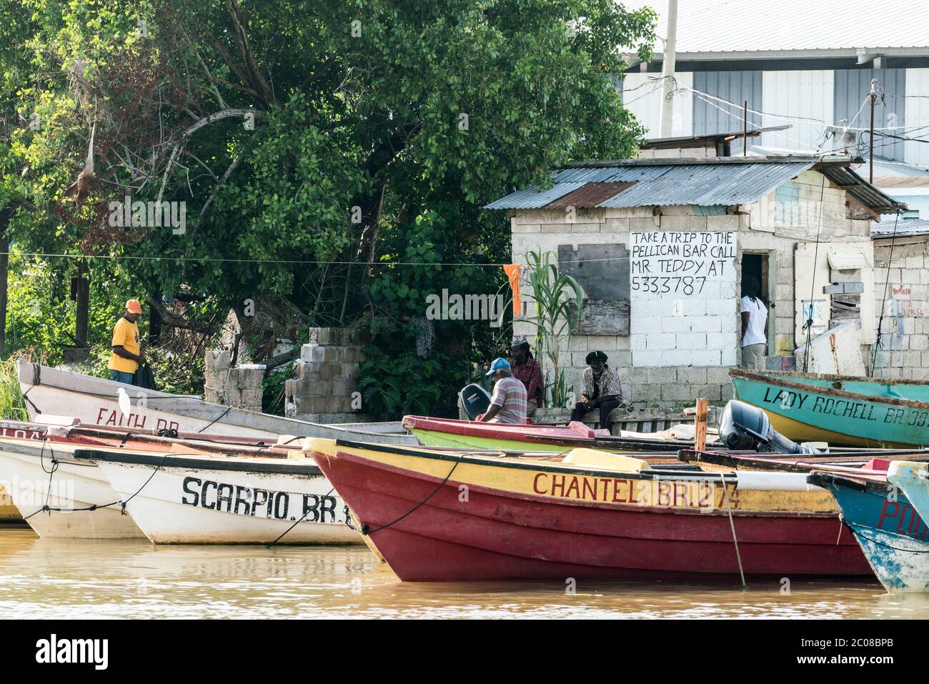Jamaica, Black River, Crocodiles, Fishermen Stock Photo Alamy