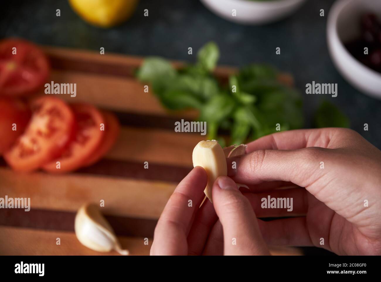Woman cooking in kitchen following hi-res stock photography and images ...