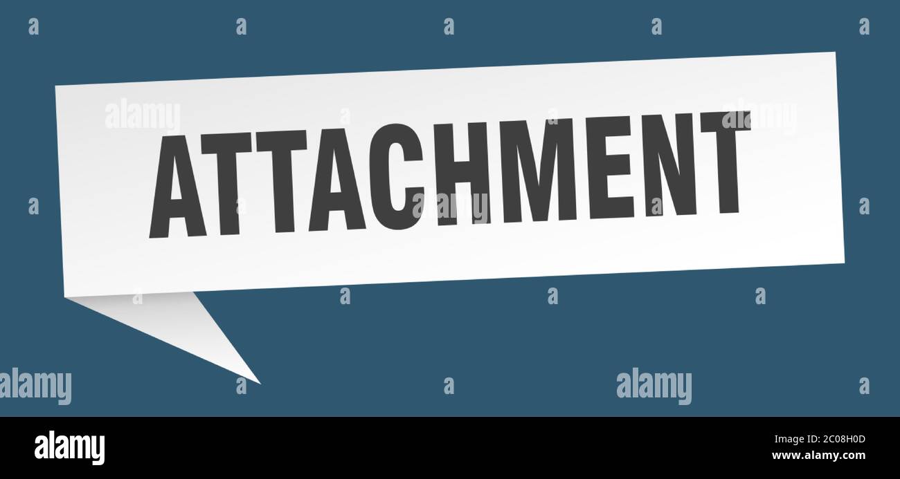 attachment banner. attachment speech bubble. attachment sign Stock