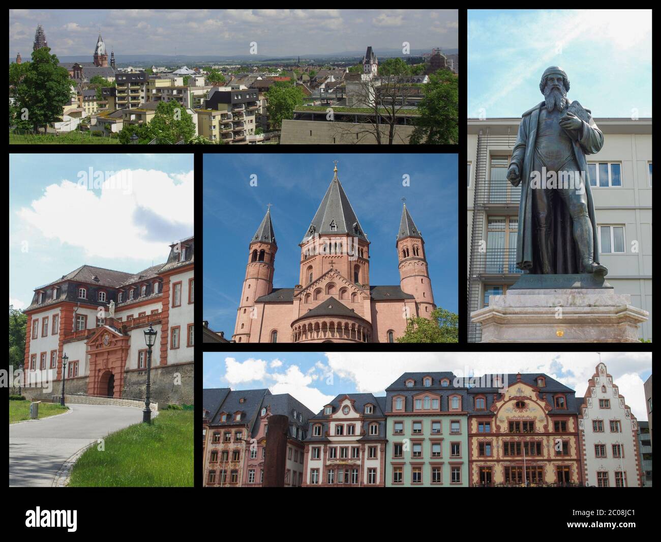 Mainz landmarks collage Stock Photo