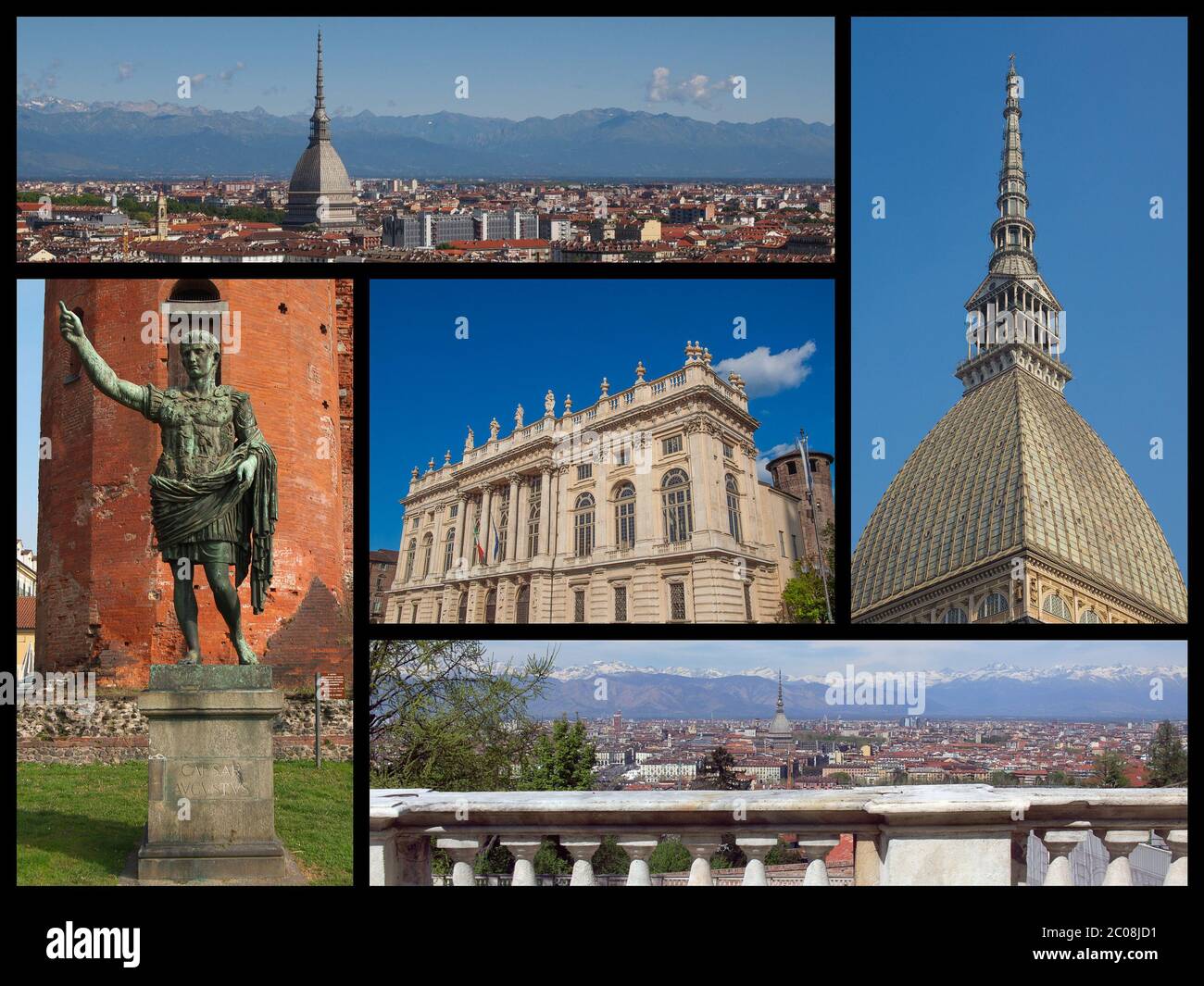 Turin landmarks collage Stock Photo