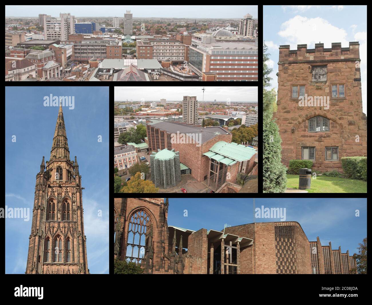 Coventry landmarks collage Stock Photo