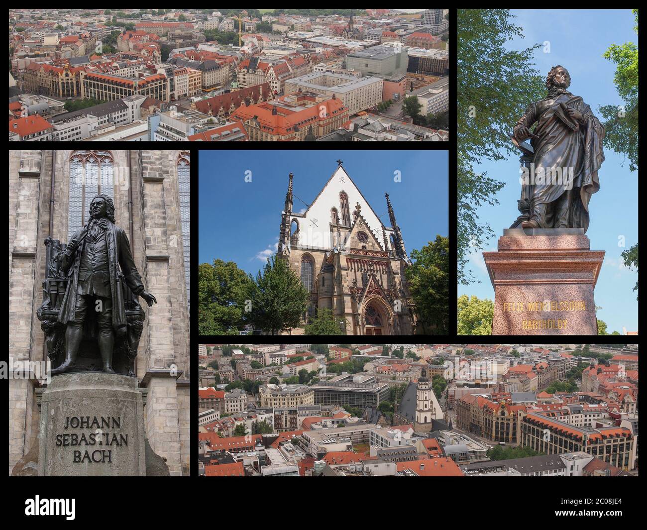 Leipzig landmarks collage Stock Photo