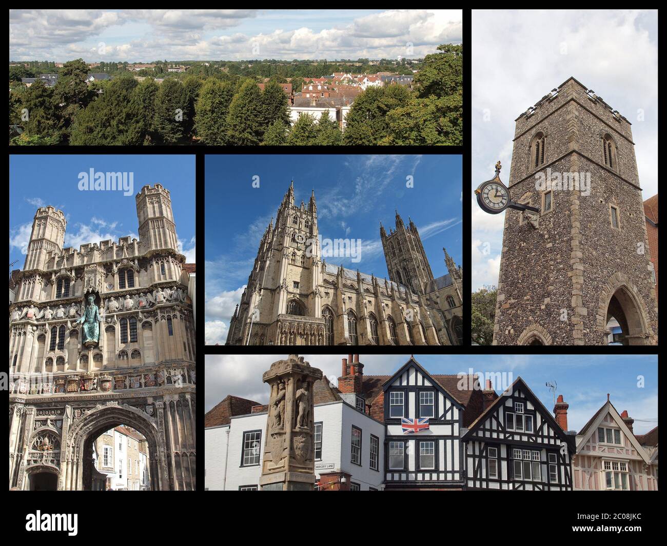 Canterbury landmarks collage Stock Photo