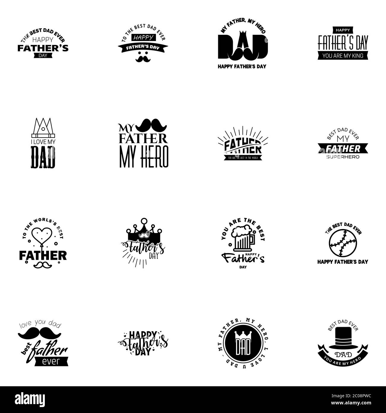 Happy Fathers Day Greeting Card 16 Black Happy Fathers Day Card Vintage Retro Type Font Editable Vector Design Elements Stock Vector Image Art Alamy