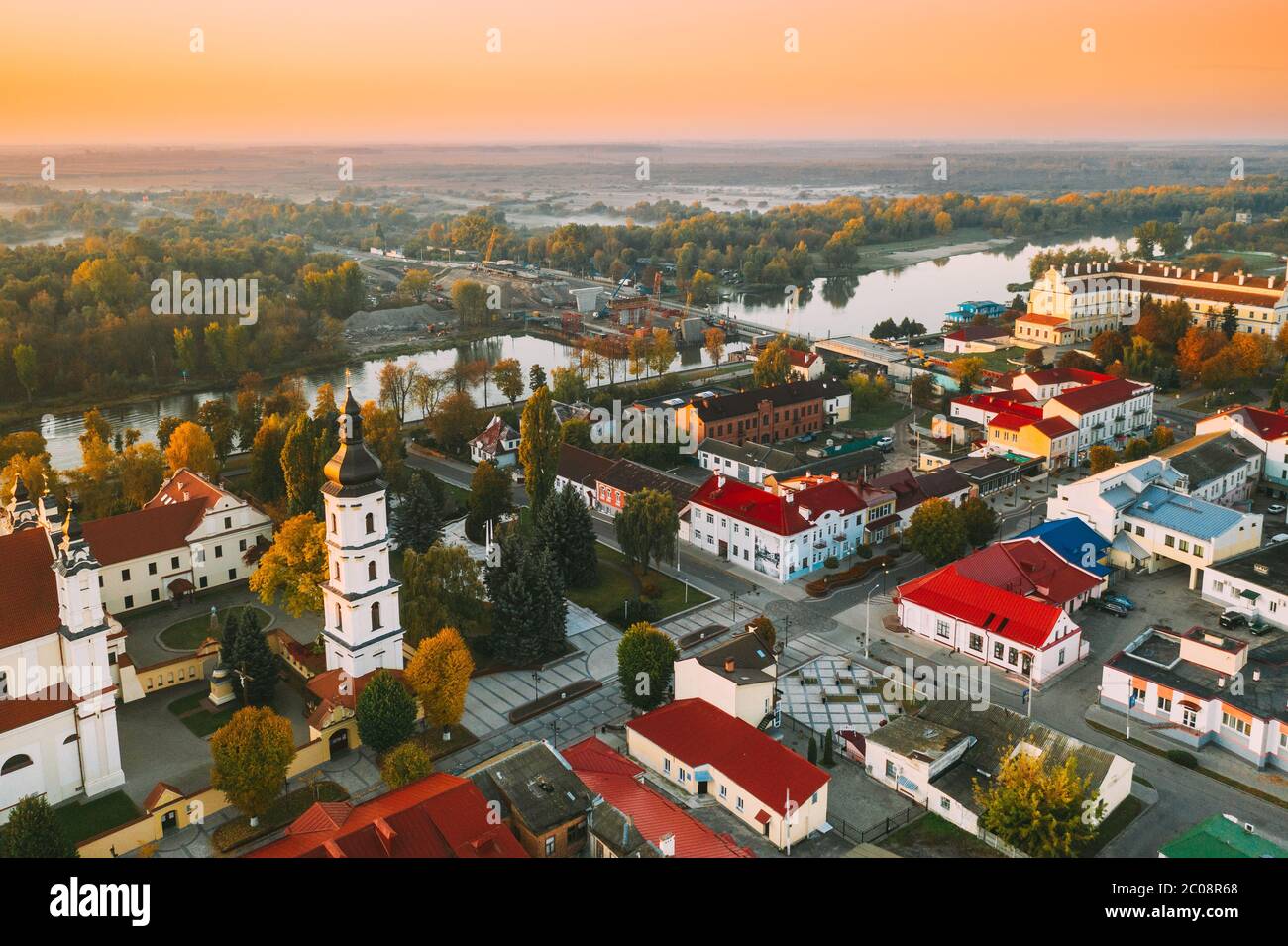 Pinsk, Brest Region, Belarus. Pinsk Cityscape Skyline In Autumn Morning ...