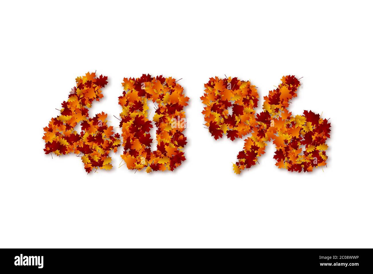 40 percent autumn leaves sale sign Stock Vector Image & Art - Alamy
