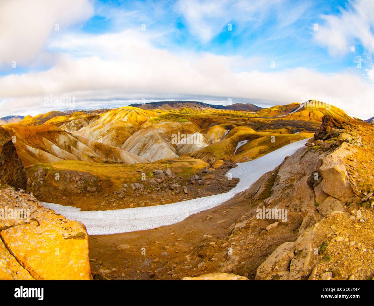 Landscape at Landmannalaugar in rhyolite mountains of the Fjallabak