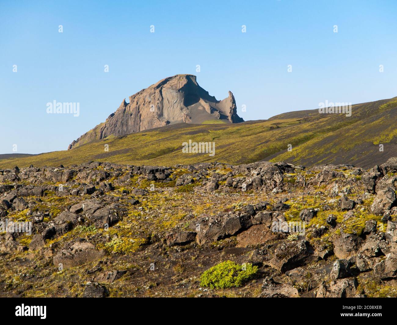 Rocky mountain near Thorsmork, Laugavegur trail, Iceland Stock Photo