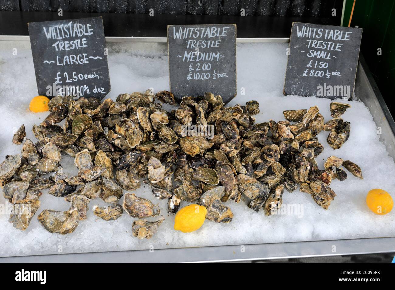 Whitstable Oysters for sale, Whitstable Harbour, Whitstable town, Kent