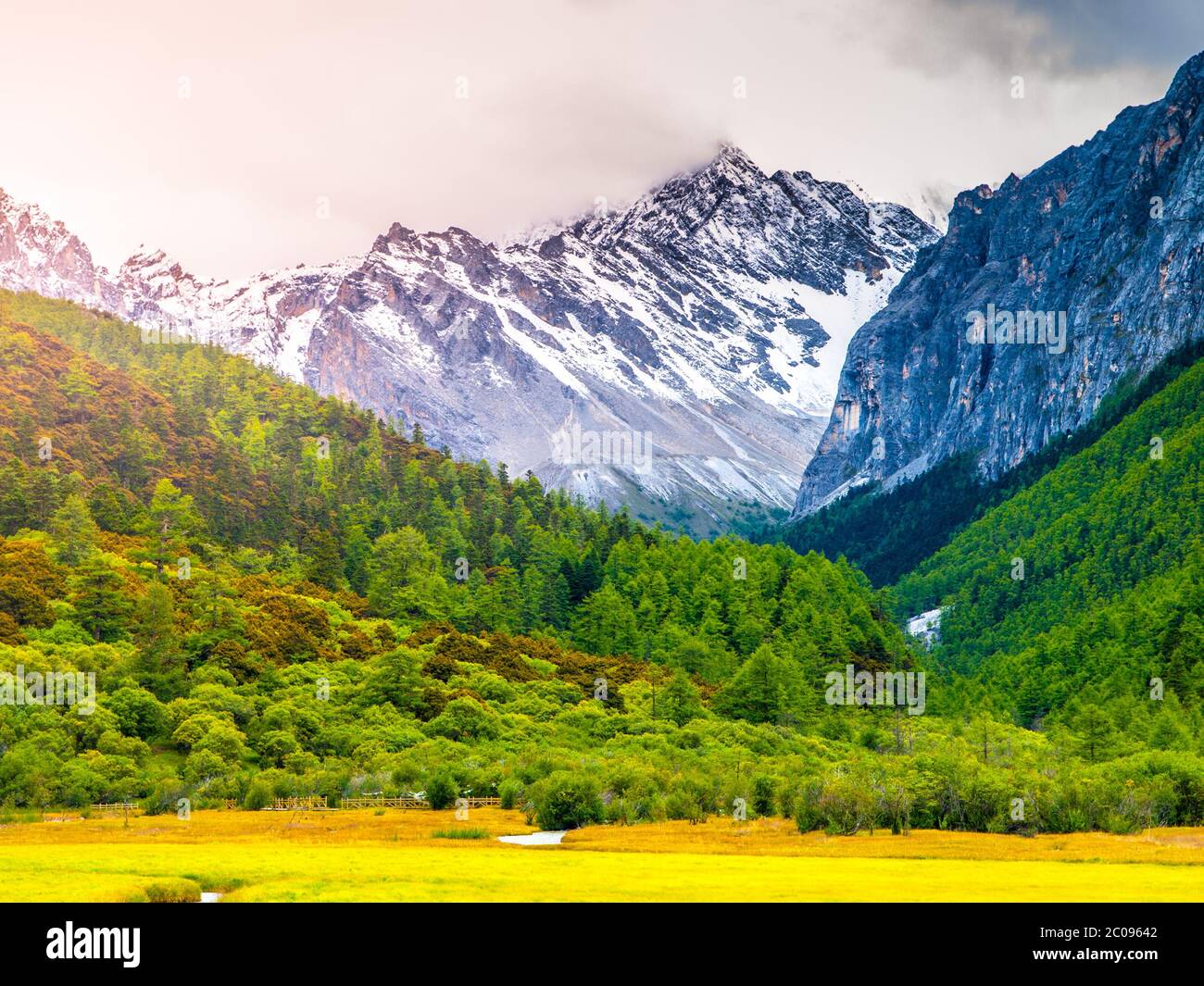 Chana Dorje Mountain in Yading Nature Reserve, Daocheng, Sichuan Province, China. Stock Photo