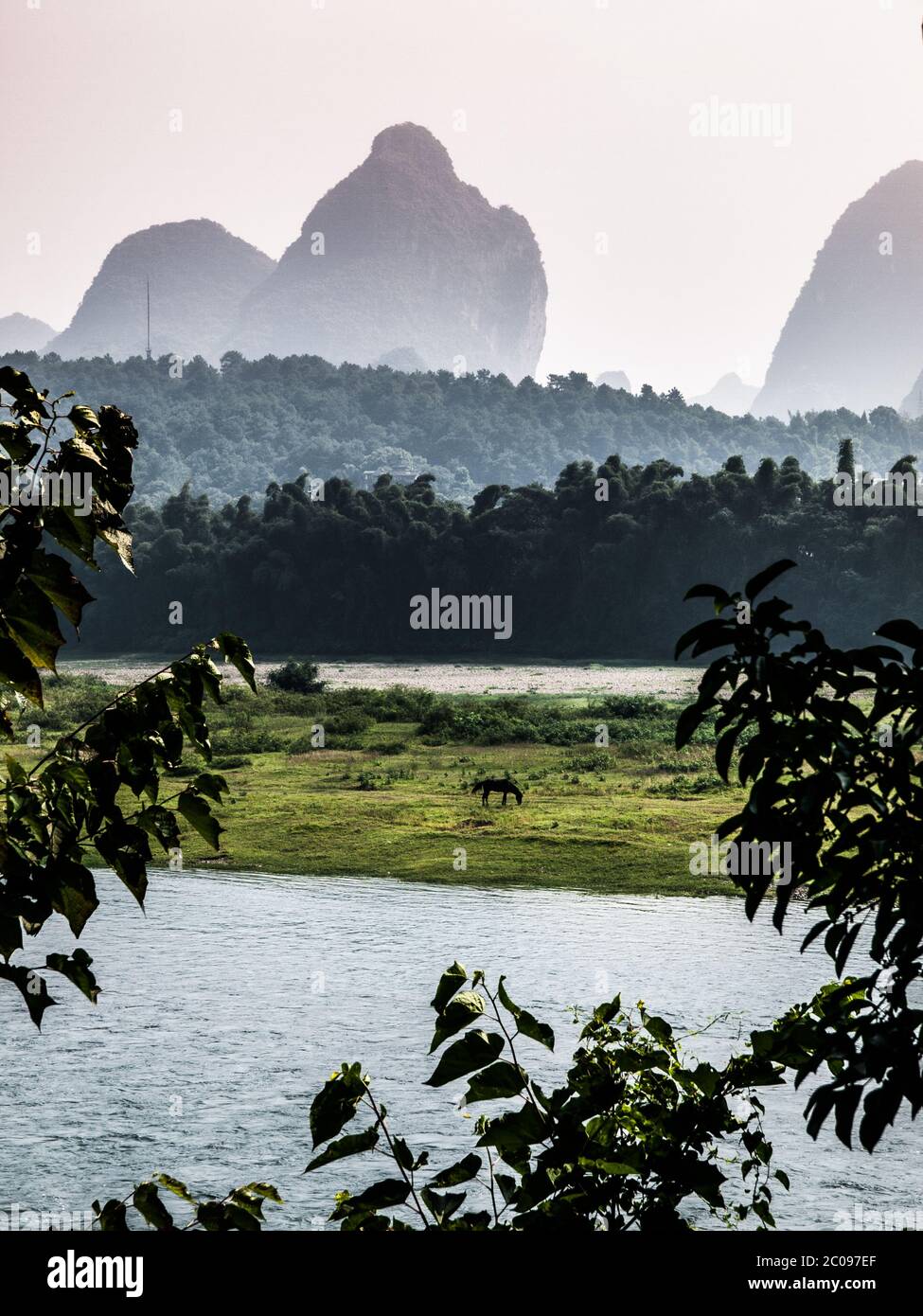 Yangshuo and river Li Stock Photo