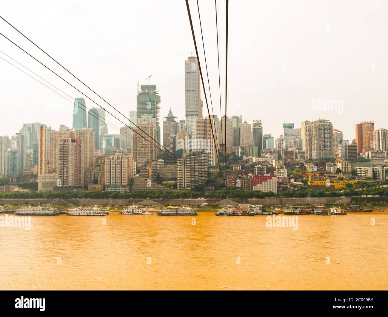 Chongqing City and muddy Yangtze River, China Stock Photo