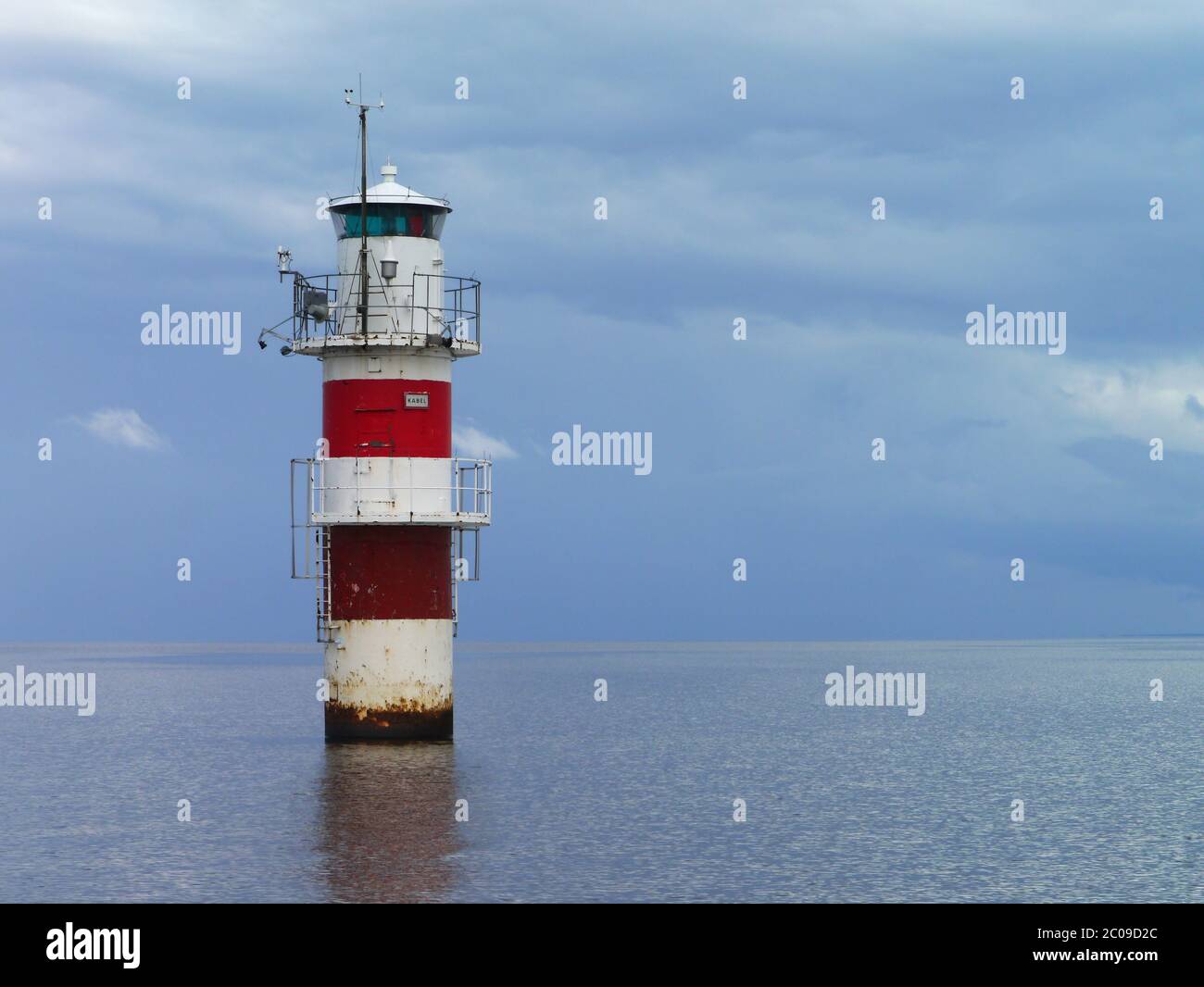 beacon in the lake vänern, sweden Stock Photo