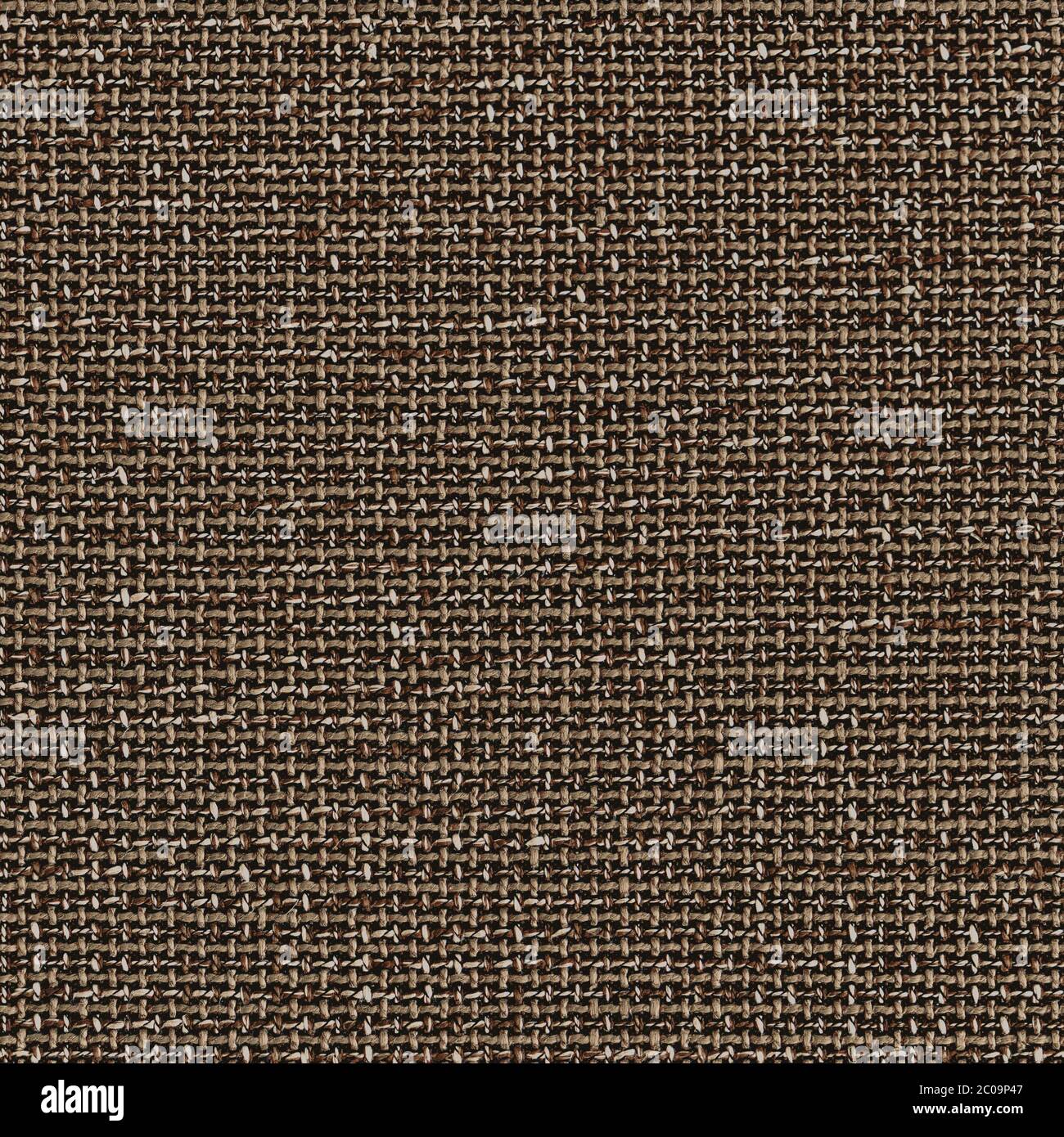 Seamless fabric textile pattern. High resolution close up of brown fabric cloth made of various thick threads. This fabric texture is seamless (tileab Stock Photo