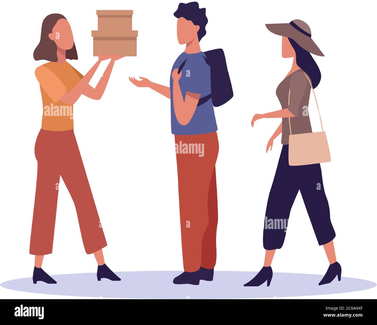 young people fashion wear characters vector illustration design Stock ...