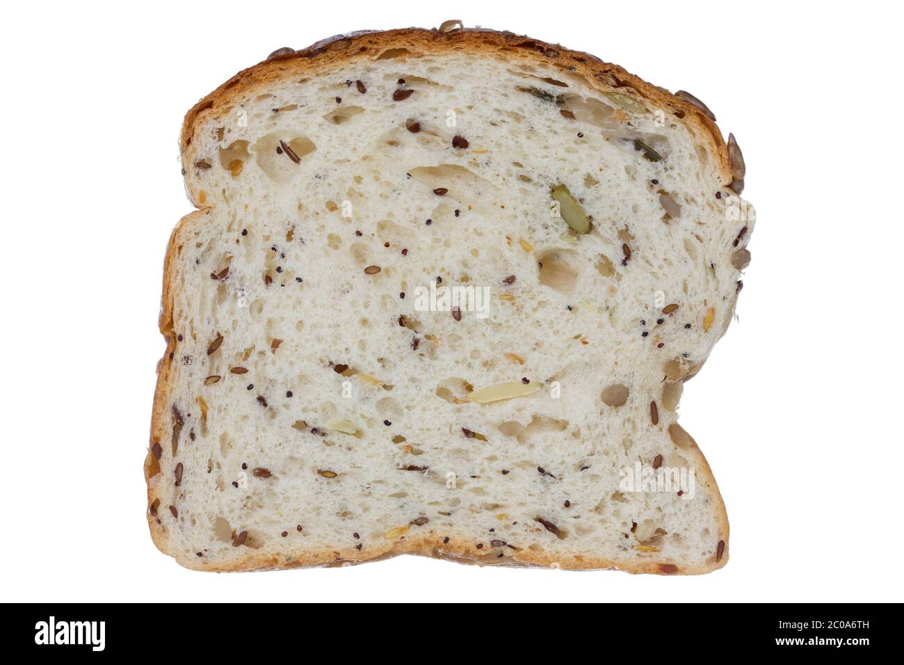 Bread slice with mixed seeds Stock Photo