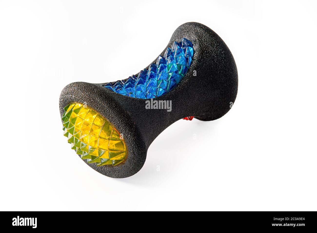Multi colored dog toy with flashing lights. Stock Photo