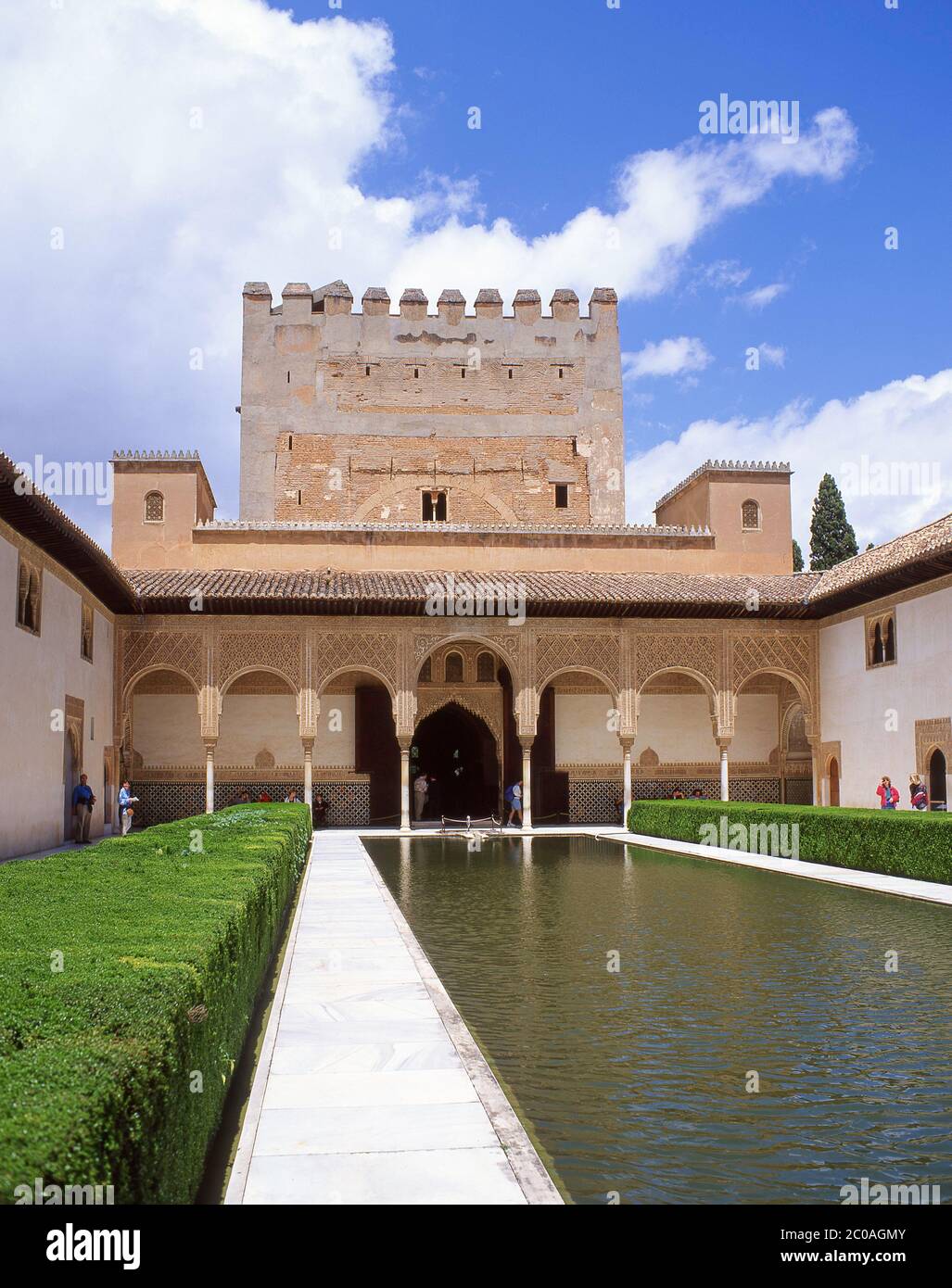 The Patio de Los Arrayanes, Palacio Nazaries, La Alhambra, Granada, Granada Province, Andalusia, Spain Stock Photo