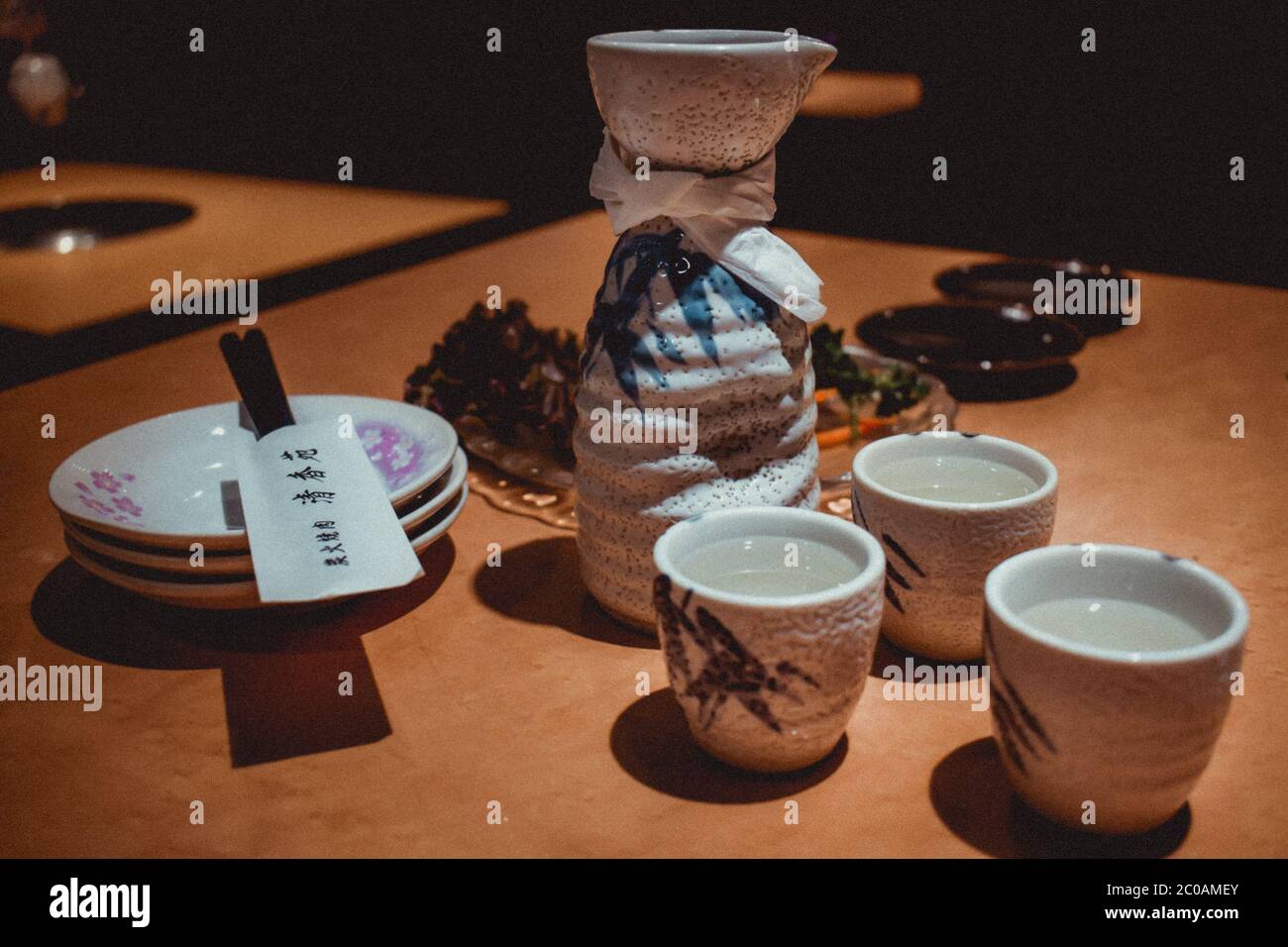 Japanese sake ceramic sake set ready for drinking Stock Photo Alamy