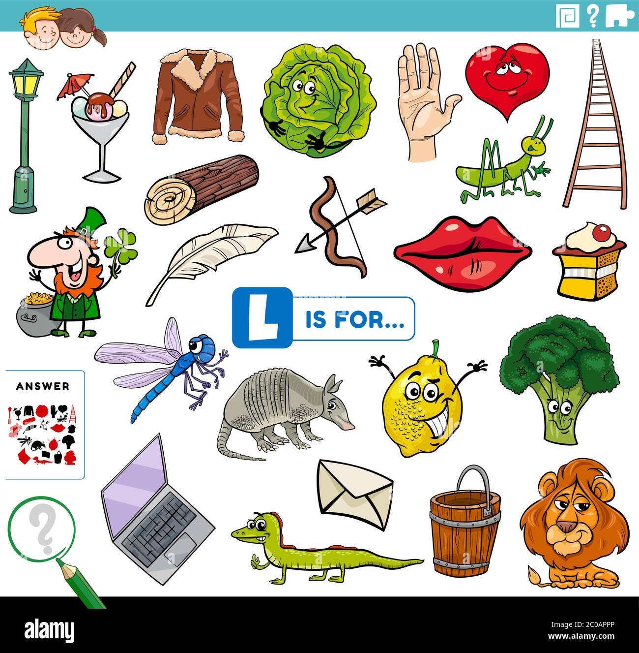 Cartoon Illustration of Finding Picture Starting with Letter L Educational  Task Worksheet for Children with Objects and Comic Characters Stock Vector  Image & Art - Alamy