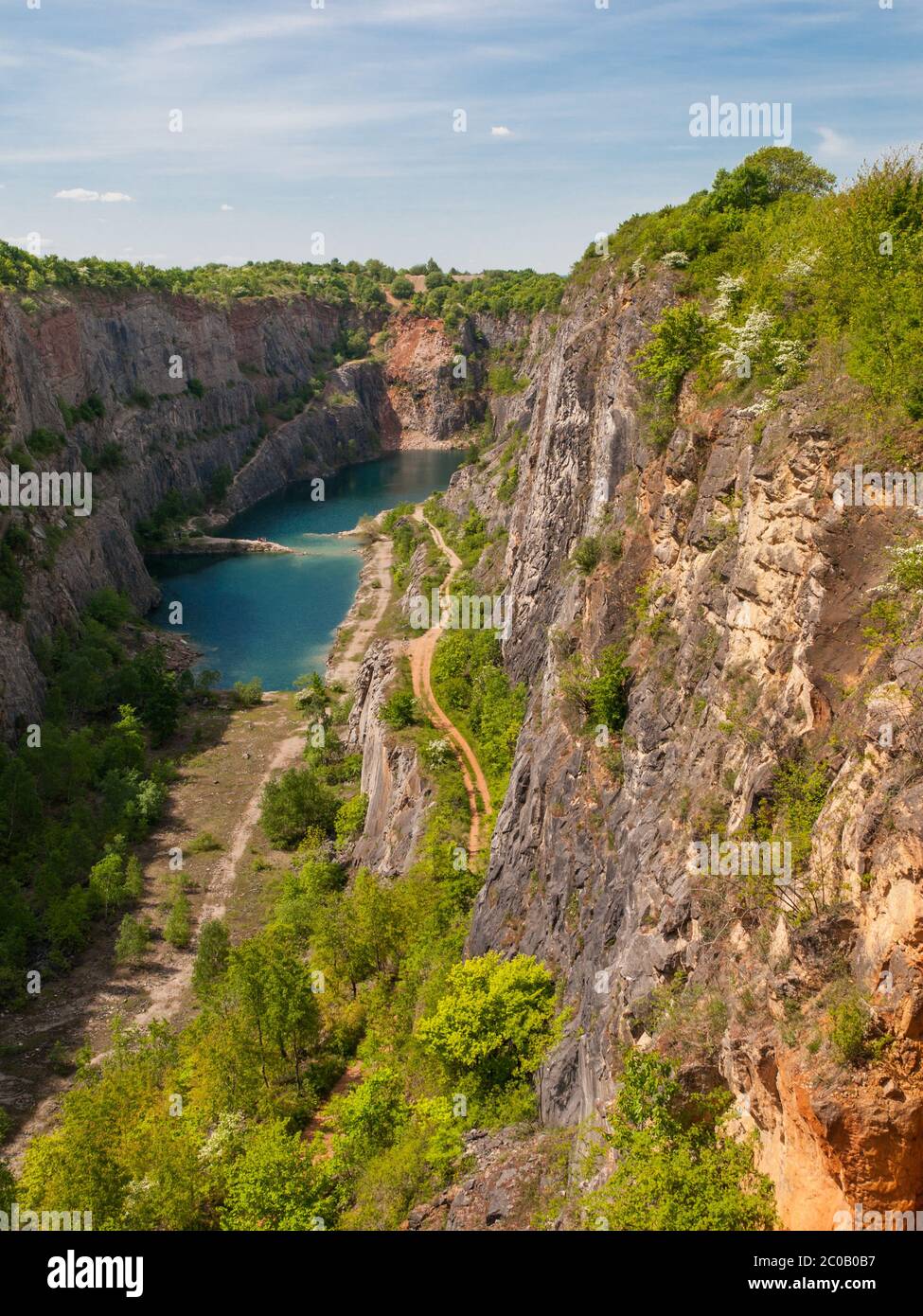 Old lime quarry called Big Amerika in Central Bohemia, Czech Republic Stock Photo