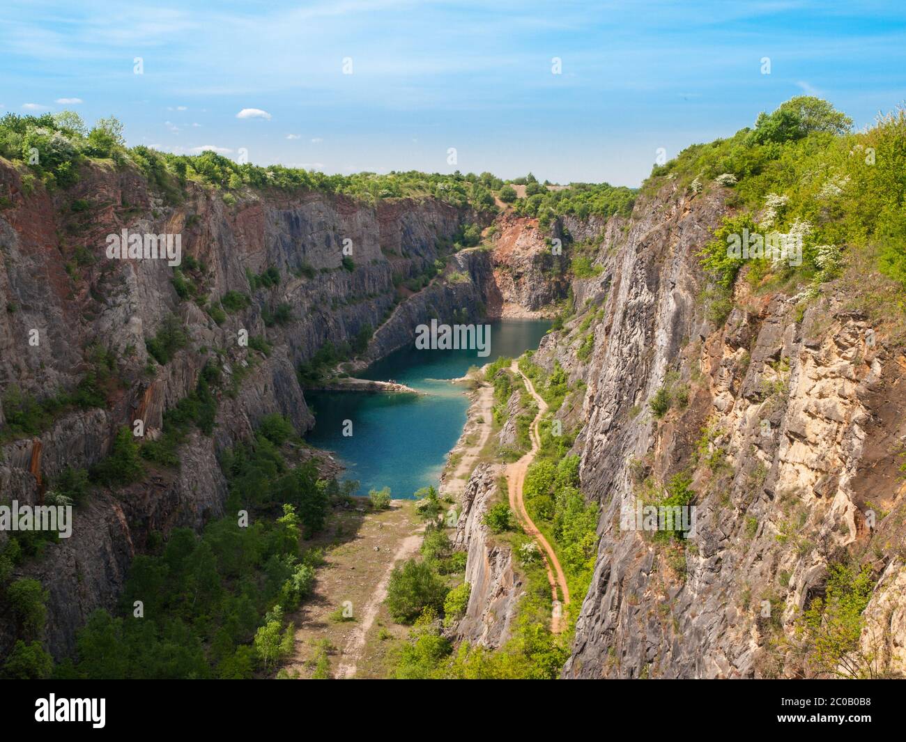 Old lime quarry called Big Amerika in Central Bohemia, Czech Republic Stock Photo