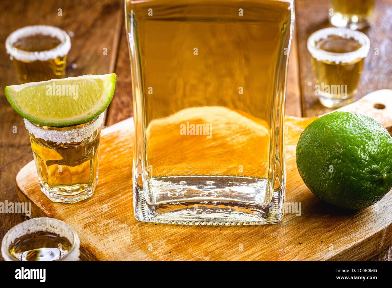 glass and bottle of tequila. typical drink from mexico. International ...