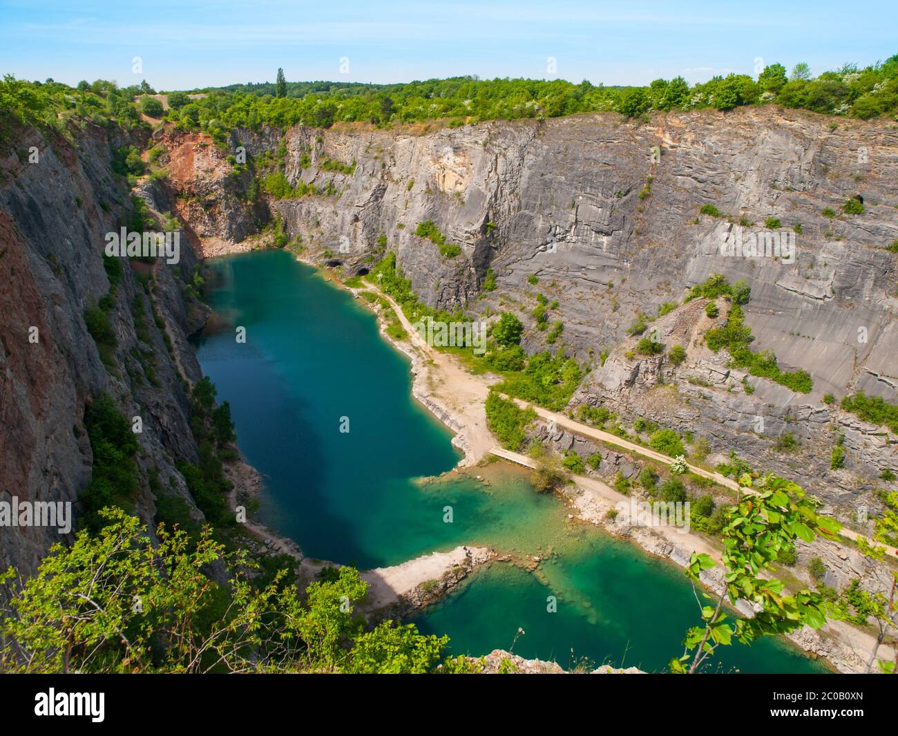 Old lime quarry called Big Amerika in Central Bohemia, Czech Republic Stock Photo