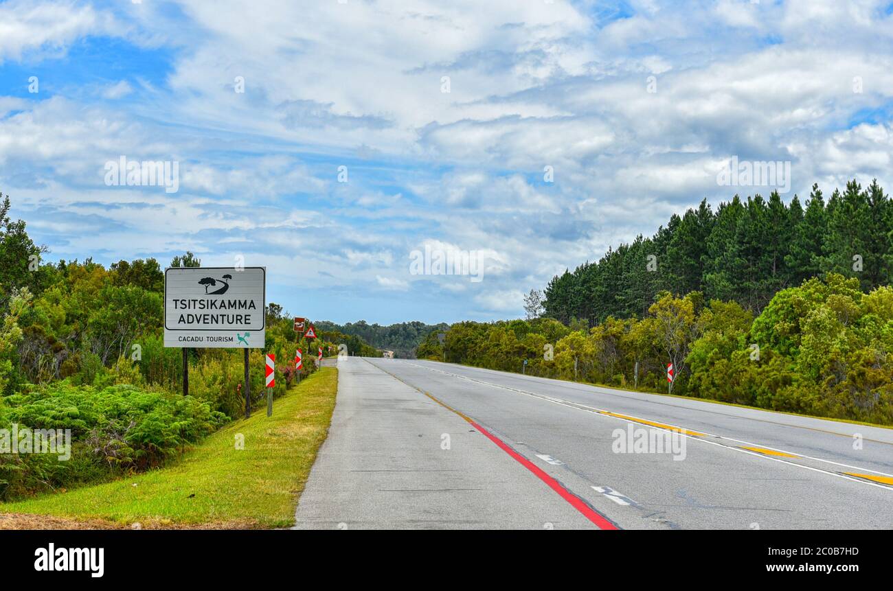 Tsitsikamma Adventure, Highway on Garden Route, South Africa Stock Photo
