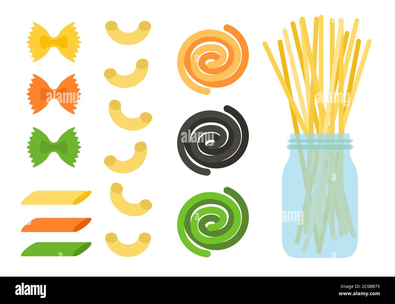 Pasta types Stock Vector Images - Alamy
