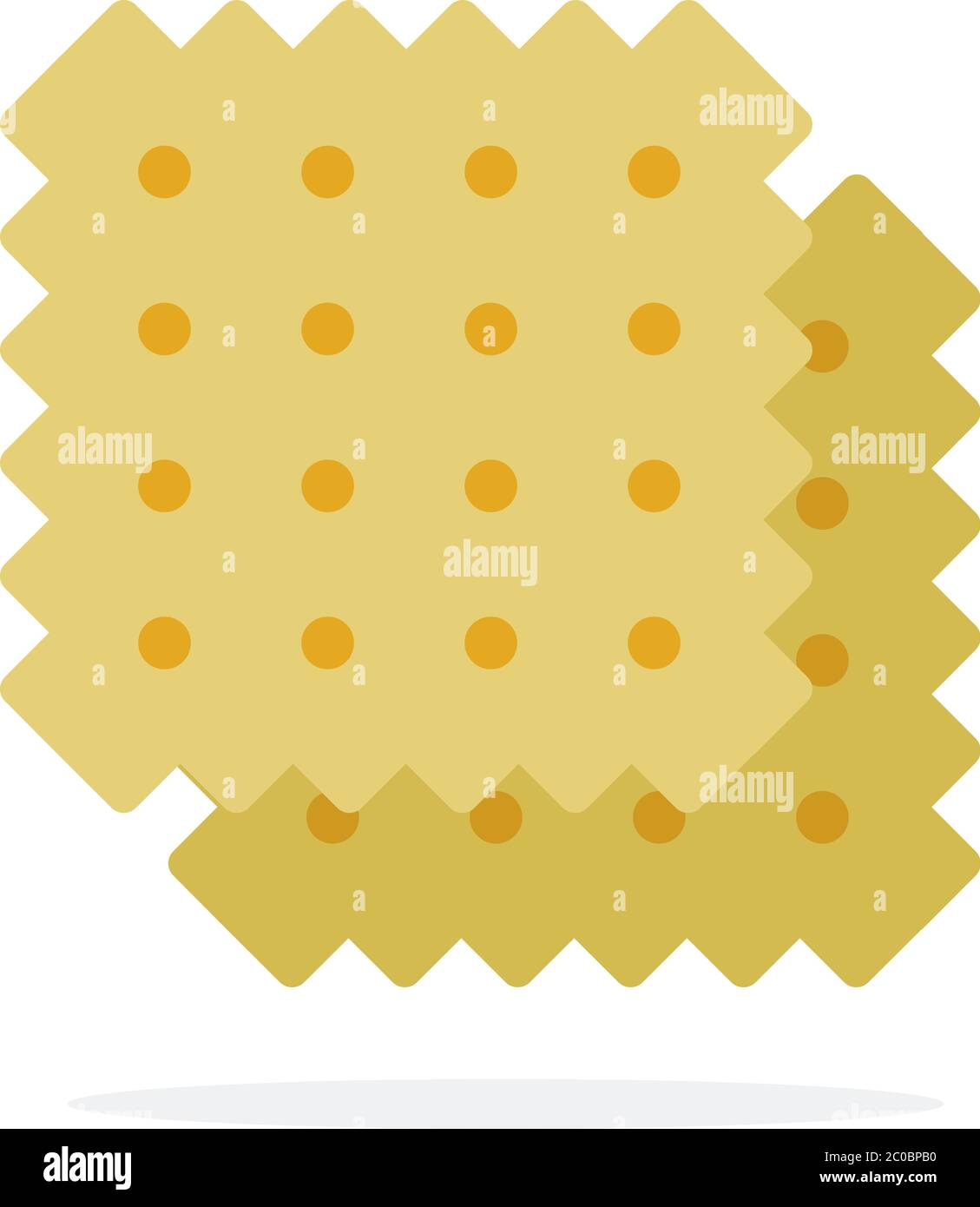 Two wheat salty crackers vector flat isolated Stock Vector