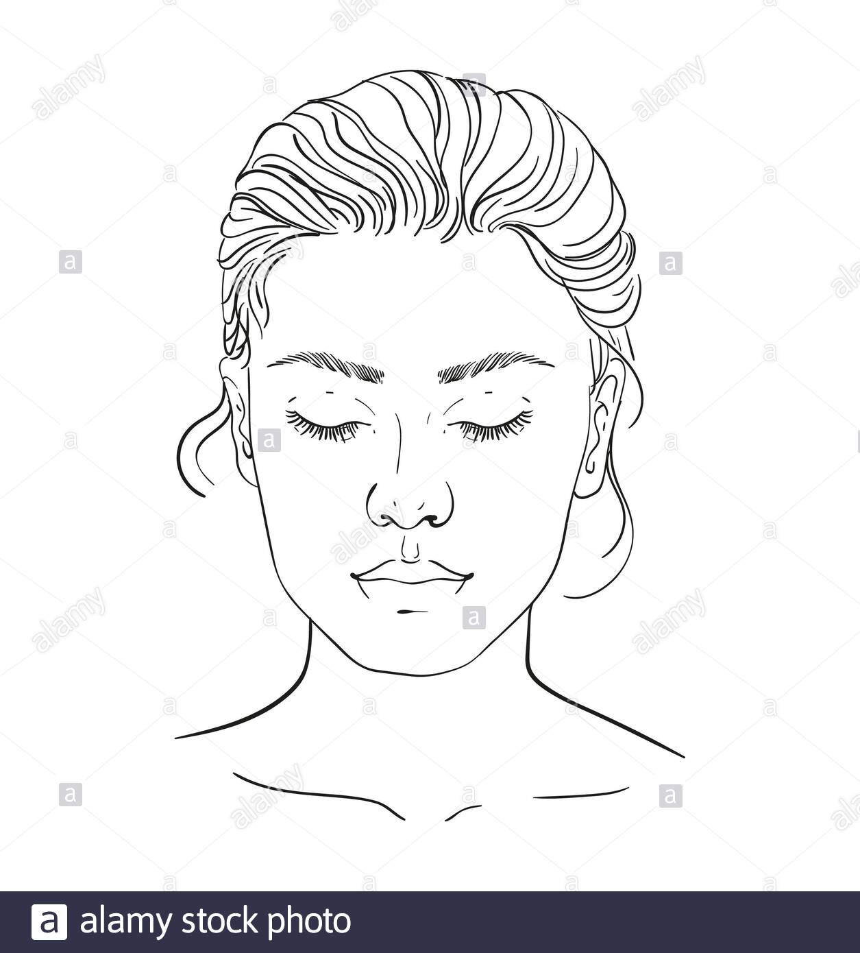 Outline Vector Human Head Face High Resolution Stock Photography And Images Alamy