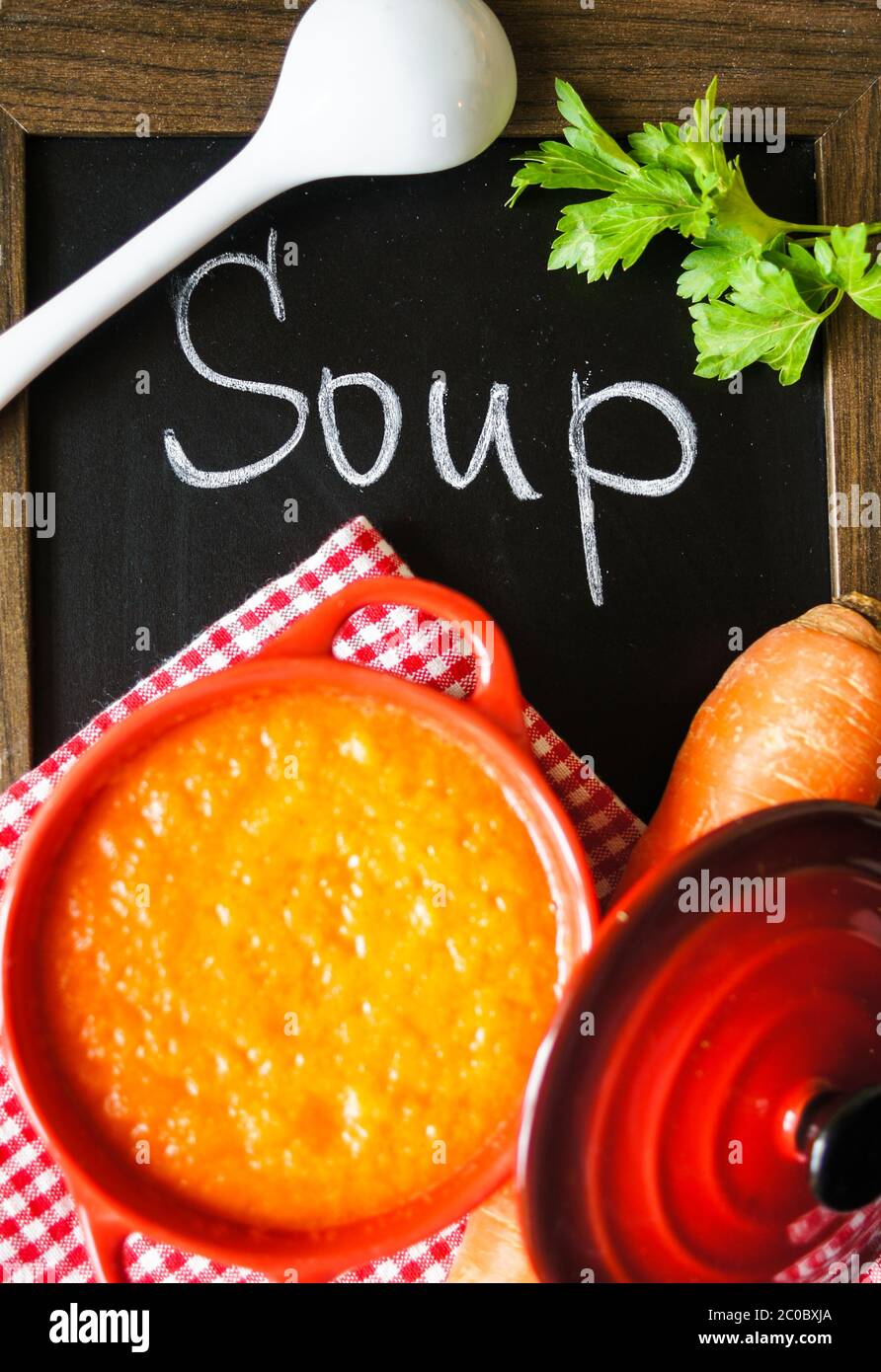 Healthy dinner, vegetable soup Stock Photo - Alamy