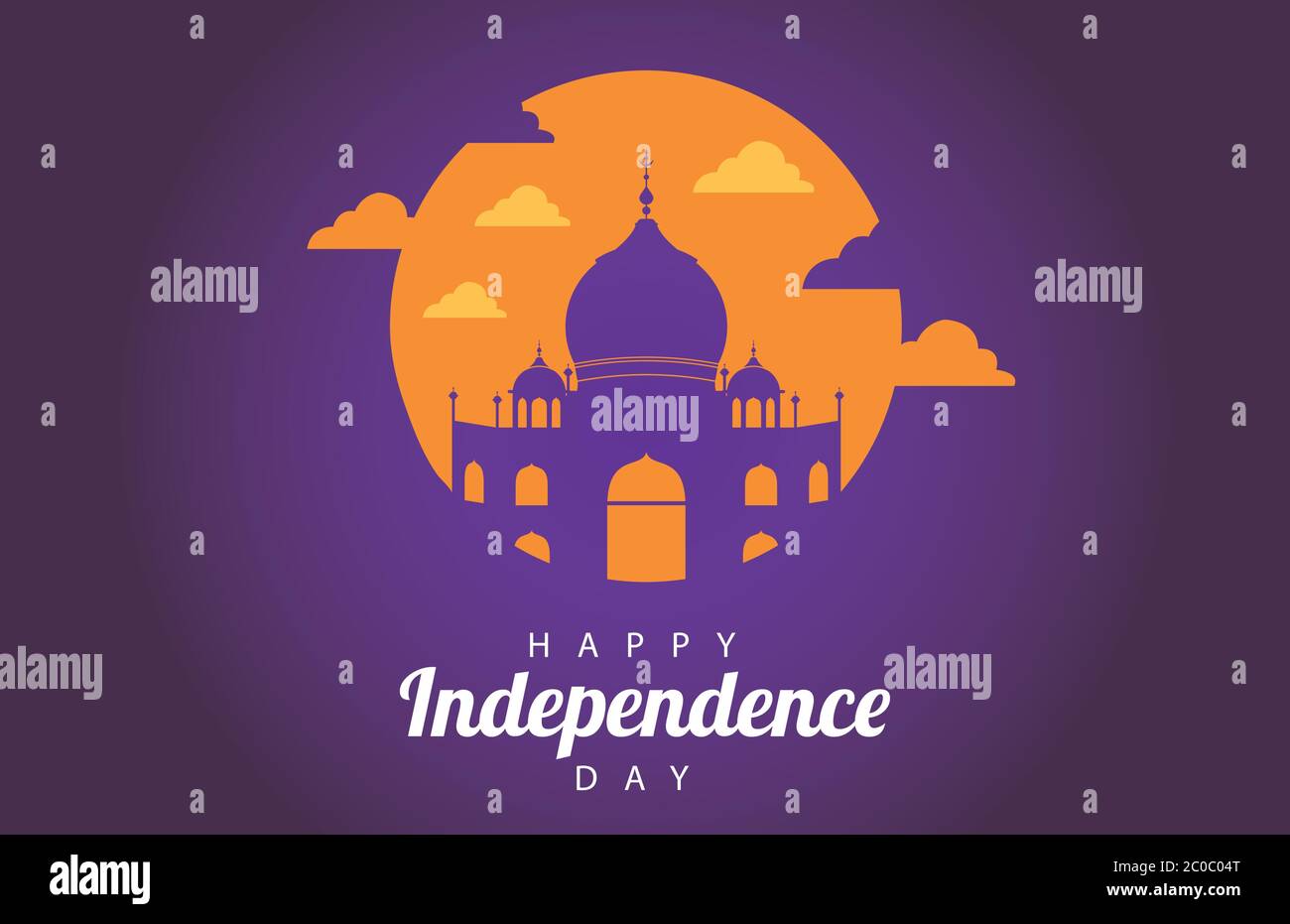 india happy independence day celebration card with taj mahal vector ...