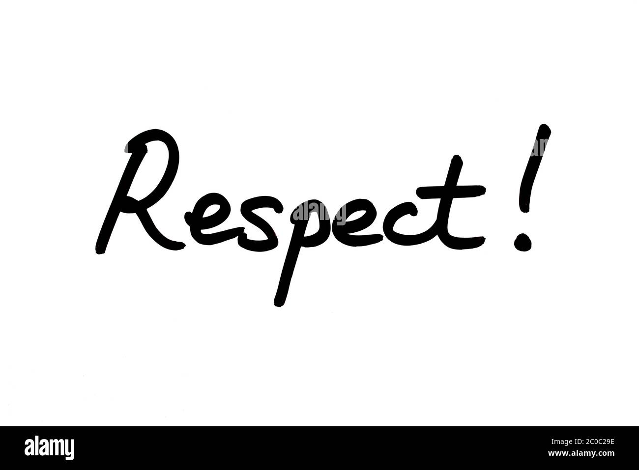 Respect! handwritten on a white background Stock Photo - Alamy