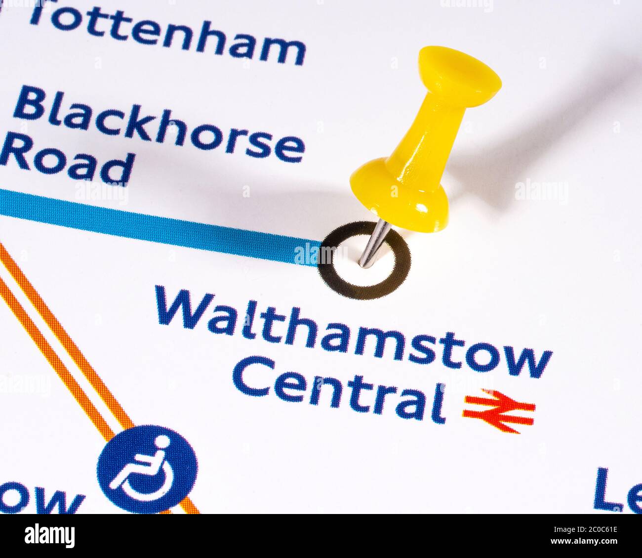 London, UK June 10th 2020 A map pin marking the location of