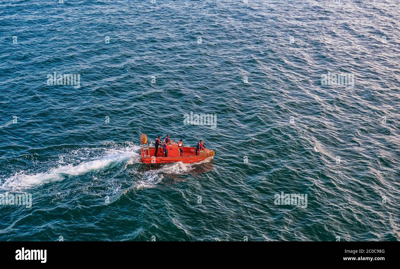 Testing the LIfeboat Stock Photo