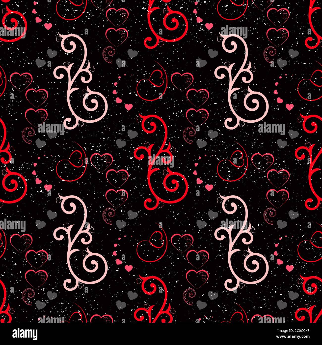 Cute valentine seamless pattern with hearts. Vector illustration Stock ...