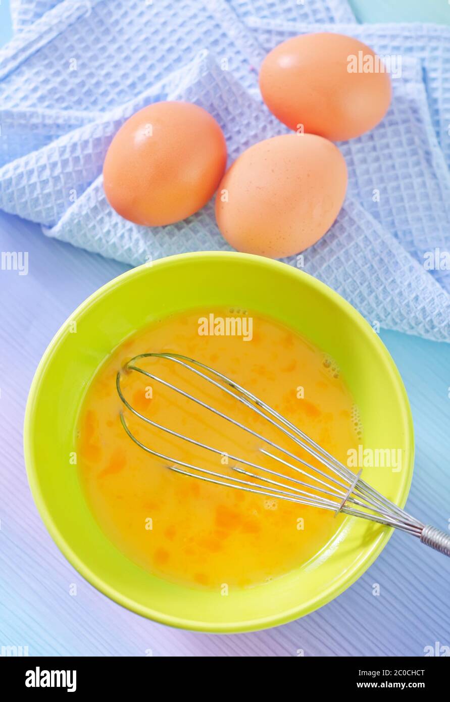 raw eggs Stock Photo