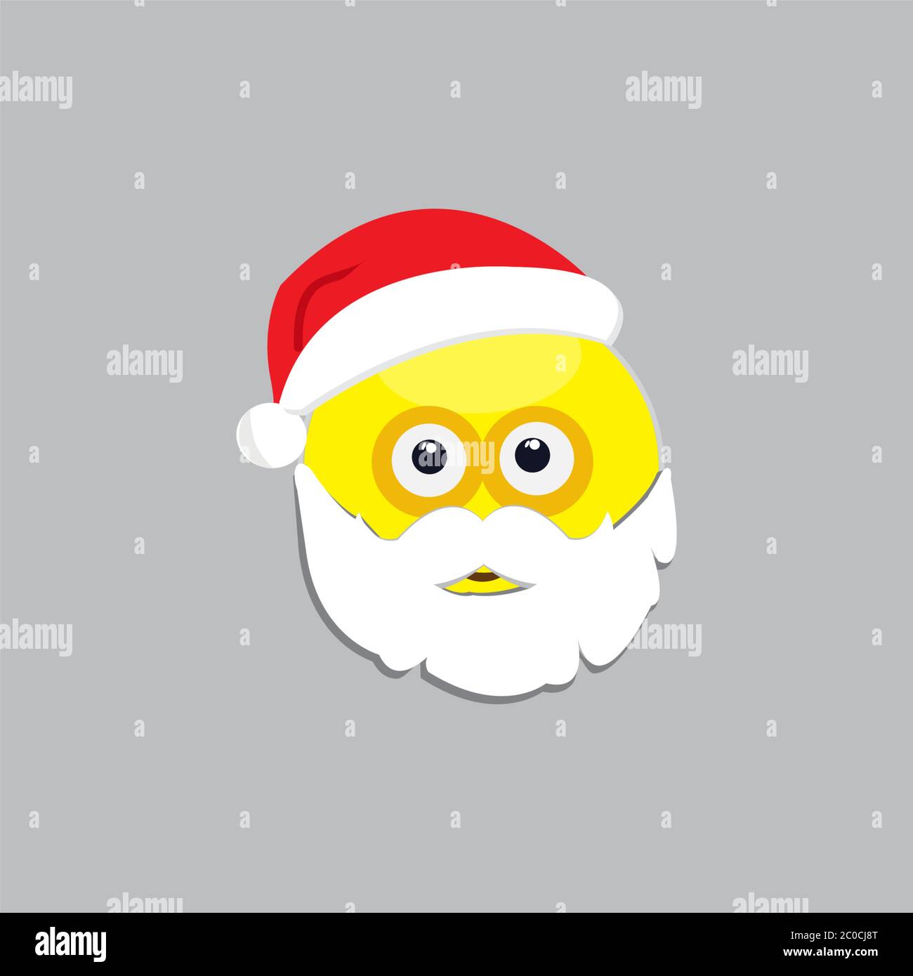 Santa emoticon, emoji, smiley. Vector illustration. Stock Vector