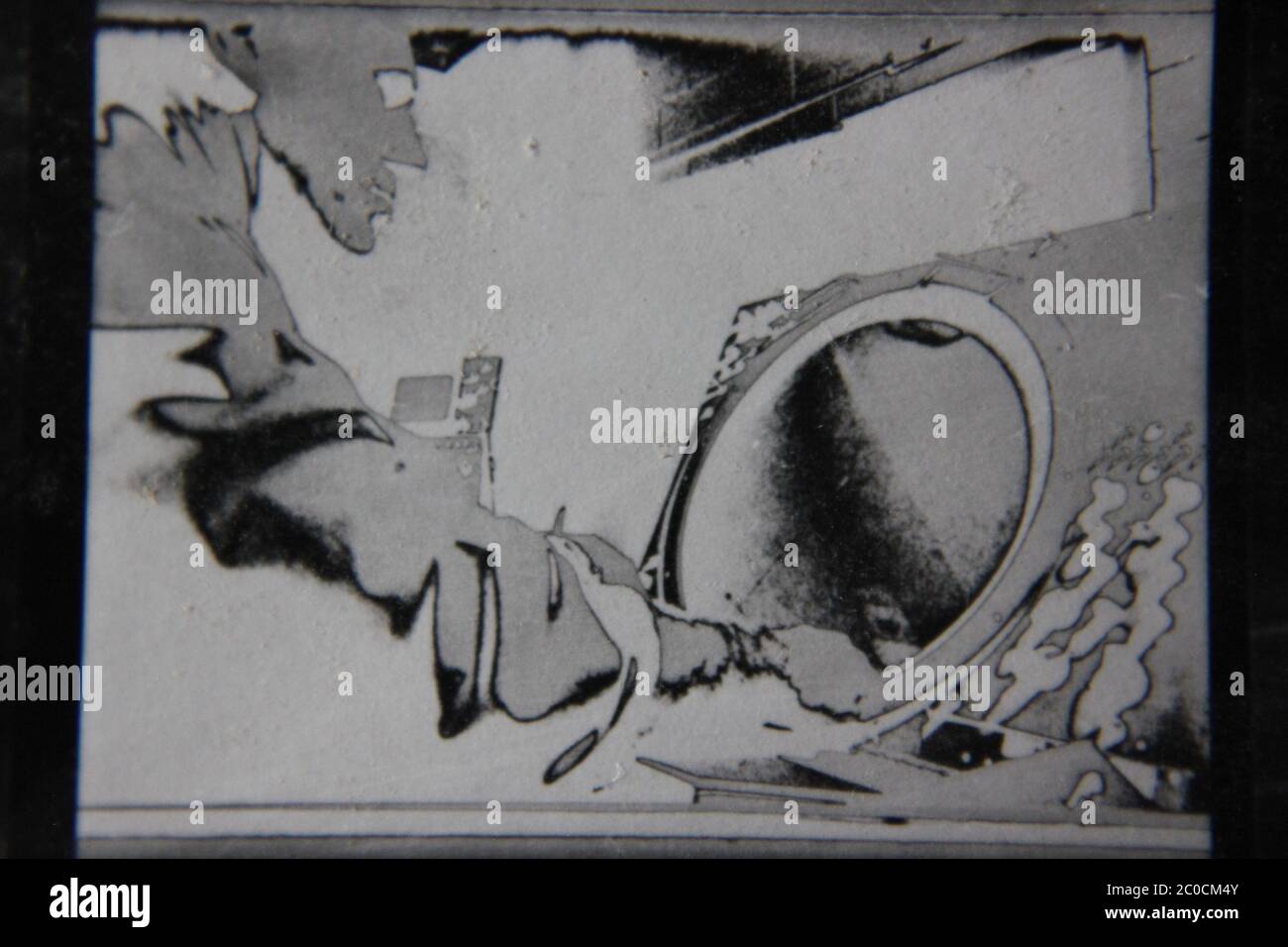 Fine 70s vintage black and white extreme photography of a smart ...